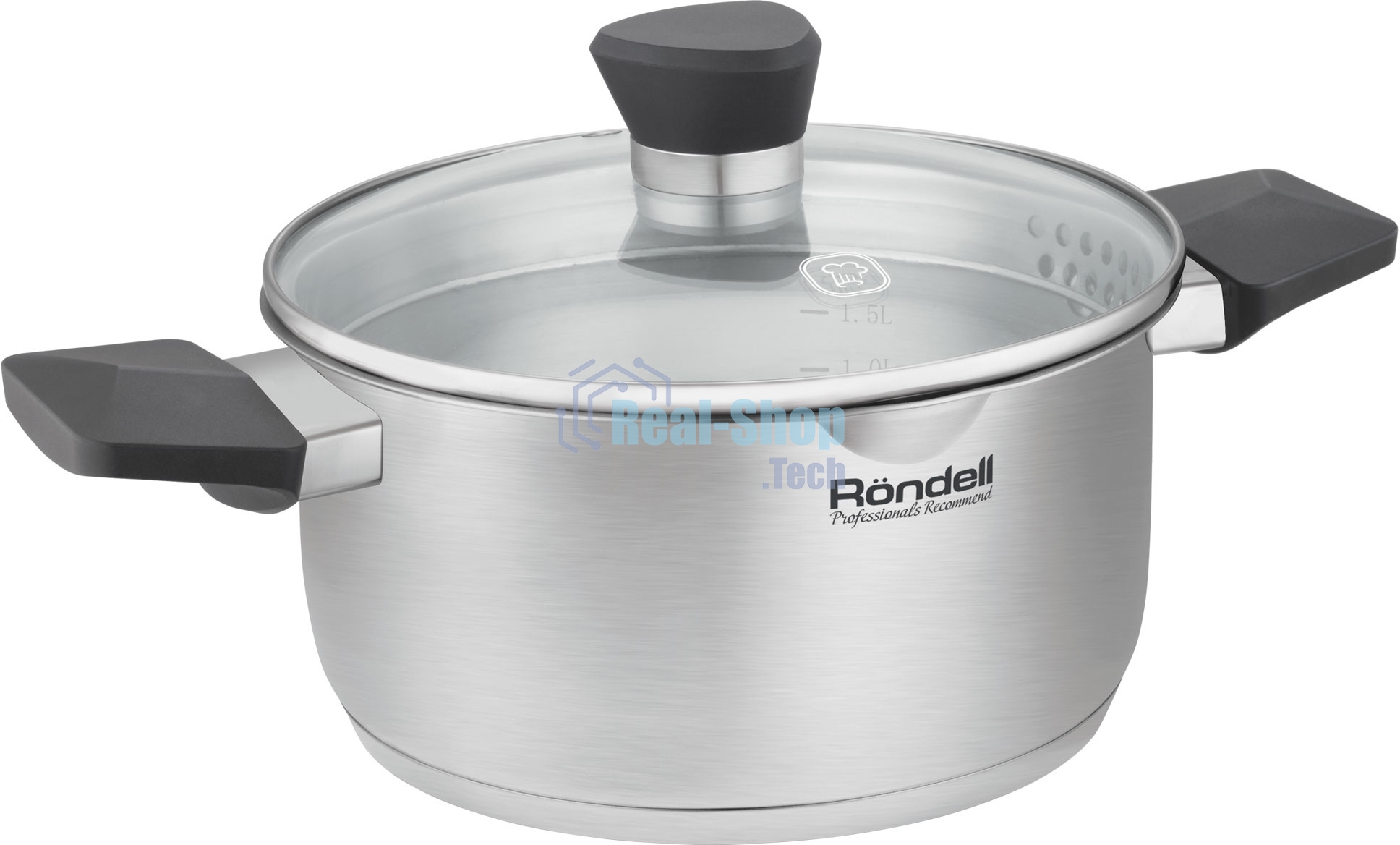 Кастрюля Rondell Strike Grey Ultra RDS-1949 4.8 л. d=24 см (с крышкой) сталь