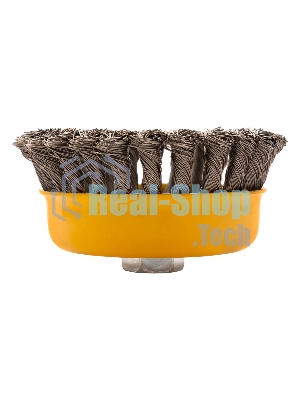 Щетка для УШМ Denzel 125 мм, Чашка, крученая нержавеющая проволока 0,5 мм, М14 746273