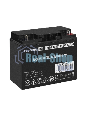 Батарея для ИБП ExeGate ES255177RUS DTM 1217/EXS12170 (12V 17Ah), клеммы под болт М5