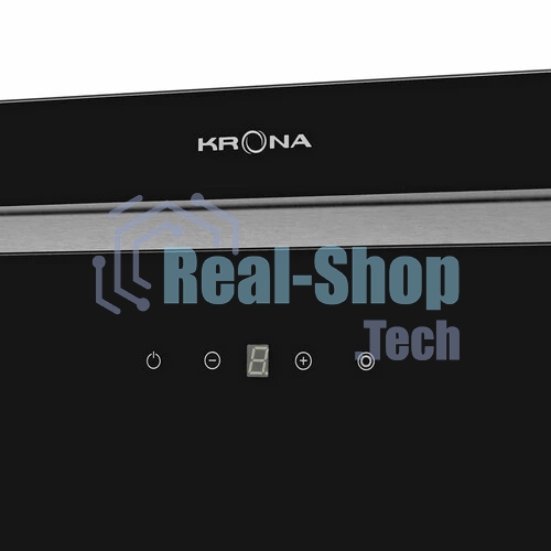 Вытяжка встраиваемая Krona Selina 600 Glass S черный, 52 см, 1300 куб. м/ч, 61 дБ