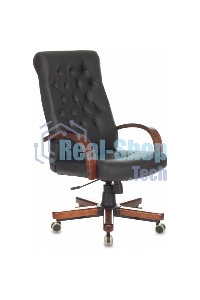 Кресло руководителя Бюрократ T-9928WALNUT/ECO черный, эко.кожа, крестовина металл/дерево