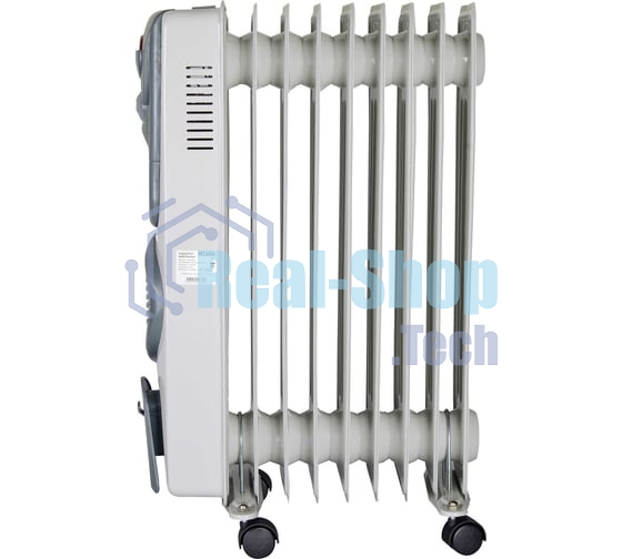 Обогреватель масляный Ресанта ОМ-9НВ (9 секций), белый, 2400 Вт, 25 м2, термостат