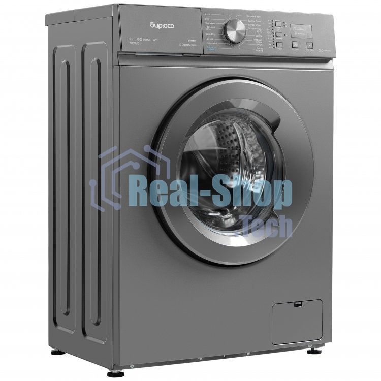 Стиральная машина Бирюса WM-SM510/10 M металлик, загрузка фронтальная 5 кг, 1000 об/мин, класс: А+++