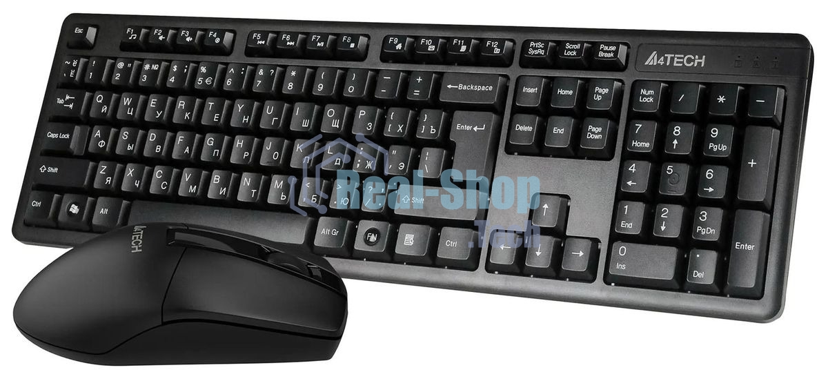 Комплект клавиатура+мышь A4Tech 3330N беспроводной, USB, 1200 DPI, чёрный