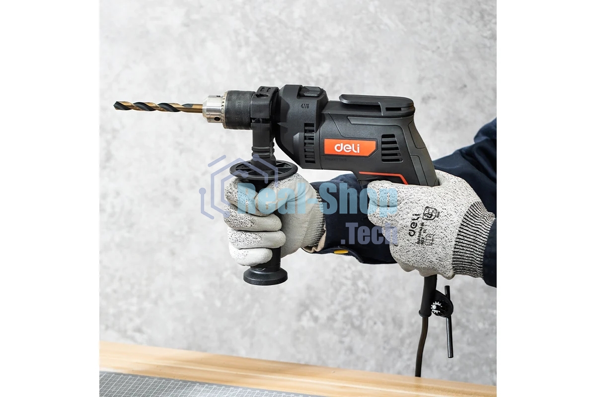 Дрель Deli DE-CZ13-1E, 680Вт, сетевая, ударная