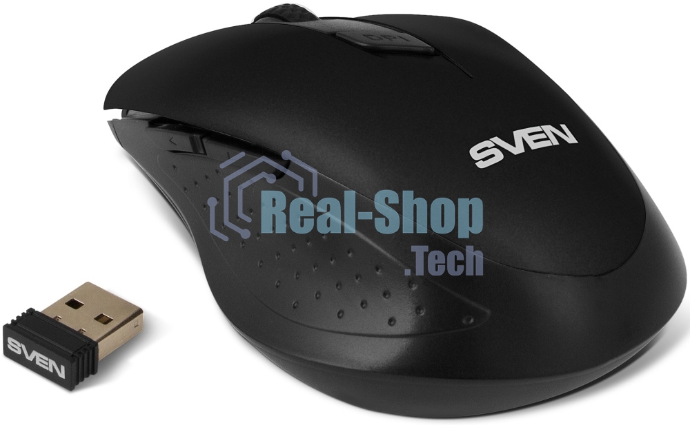 Мышь беспроводная SVEN RX-425W черный, 1600 dpi, радиоканал, USB, кнопки - 6