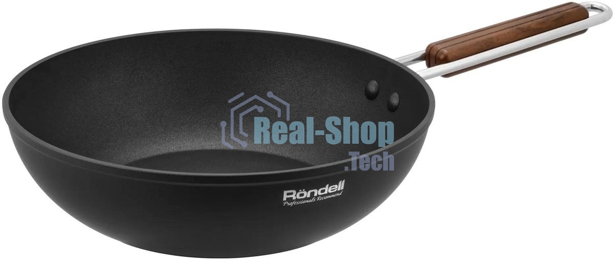 Сковорода ВОК Rondell Fjord RDA-1800, 28 см, с крышкой, черный