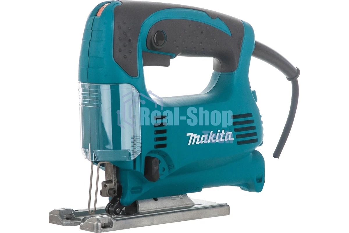 Лобзик электрический Makita 4329KX1 Лобзик,в\рук, 450Вт,500-3100об\м,ход-18мм,рез-65мм,1.9кг,чем,маятн,набор A-86898
