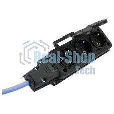 Удлинитель морозостойкий Gembird PC-3GF-R-10(IP) черный/синий, 10 м, 3 розетки, 3500 Вт