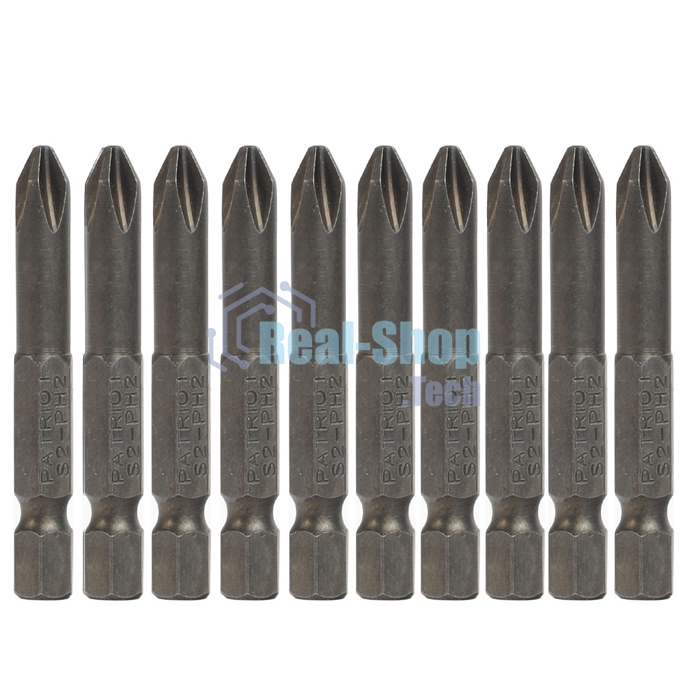 Бита PATRIOT PH2 длина 50 мм, в пластиковом боксе, 10шт