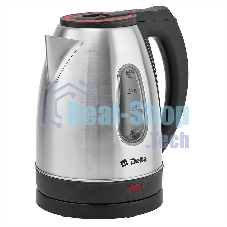 Чайник электрический DELTA DL-1114 нерж. с красным