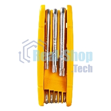 Набор складных шестигранных ключей TORX Deli DL234308 размеры T9,T10,T15,T20,T25,T27,T30,T40, пластиковый держатель
