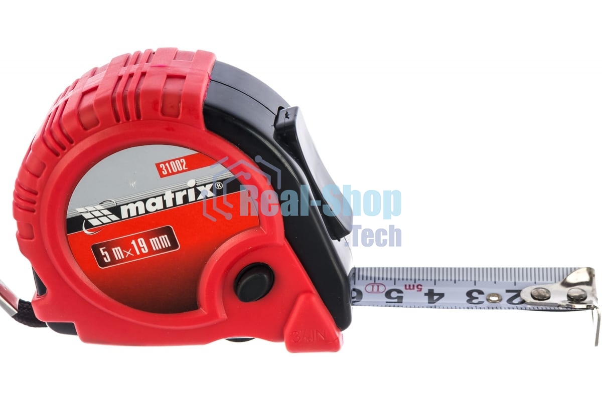 Рулетка Matrix Rubber, 5 м х 19 мм, обрезиненный корпус