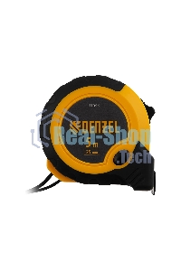 Рулетка Denzel 5м х 25мм, двухкомп. корпус, кнопка-пауза