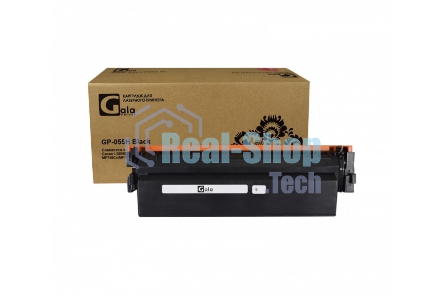 Картридж лазерный GalaPrint GP-055H черный без чипа (7600 стр) для Canon iSENSYS LBP-663, Canon MF742, 055H
