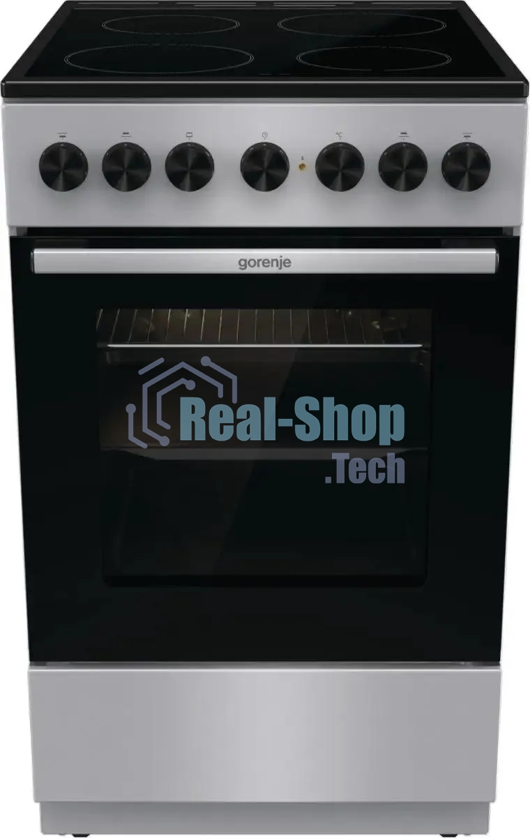 Плита электрическая Gorenje GEC5B20SG серый, конфорок 4 электрических, духовка 68 л, 50 см x 85 см x 59.4 см