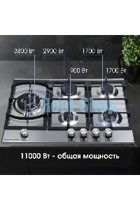 Газовая варочная панель Zigmund & Shtain G 14.7 S независимая, нержавеющая сталь