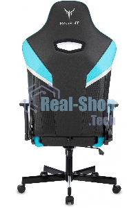 Кресло игровое Knight Thunder 5X черный/голубой эко.кожа крестов. металл
