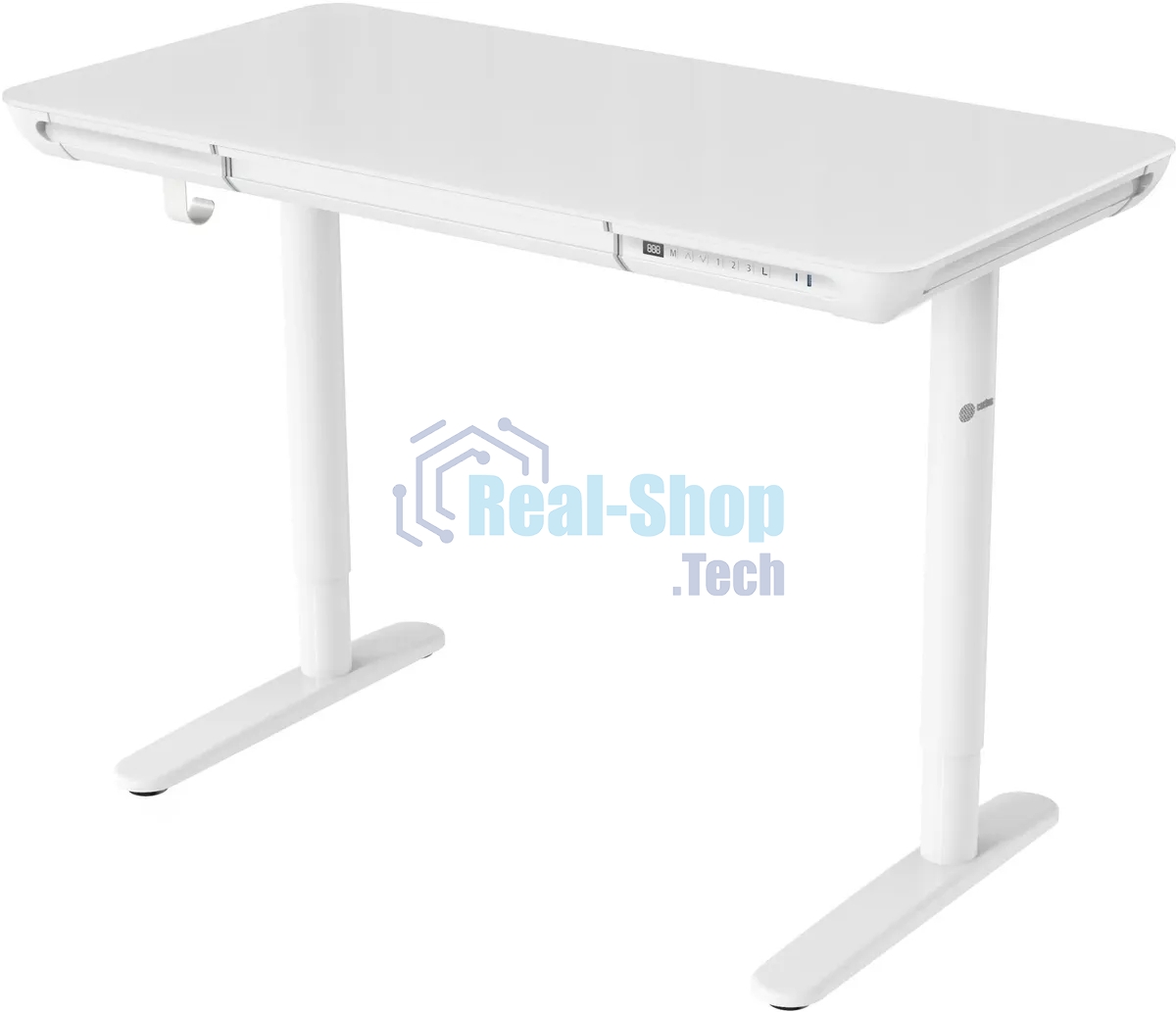 Стол компьютерный Cactus CS-EGD-WT-LED столешница закаленное стекло, белый каркас белый