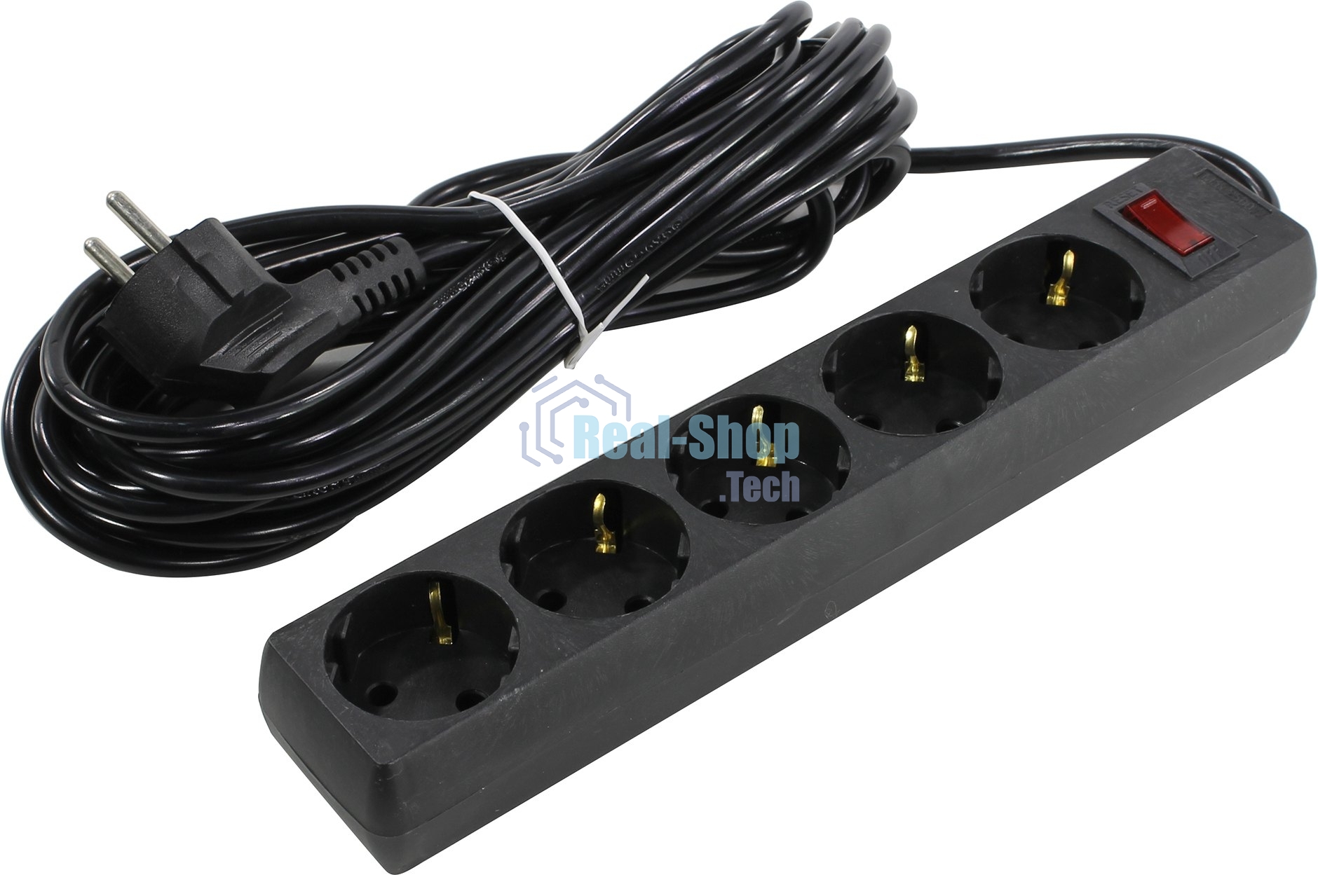 Сетевой фильтр ExeGate EX279179RUS SP-5-7B (5 розеток, 7 м, евровилка, черный)