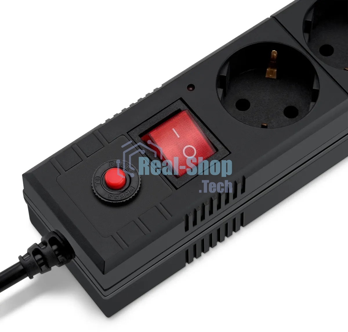 Удлинитель с сетевым фильтром 6х1.8 м с заземл. 10А IP20 BU-SP1.8 USB 2A CCA 3х0.75 2USB черный BURO 992310