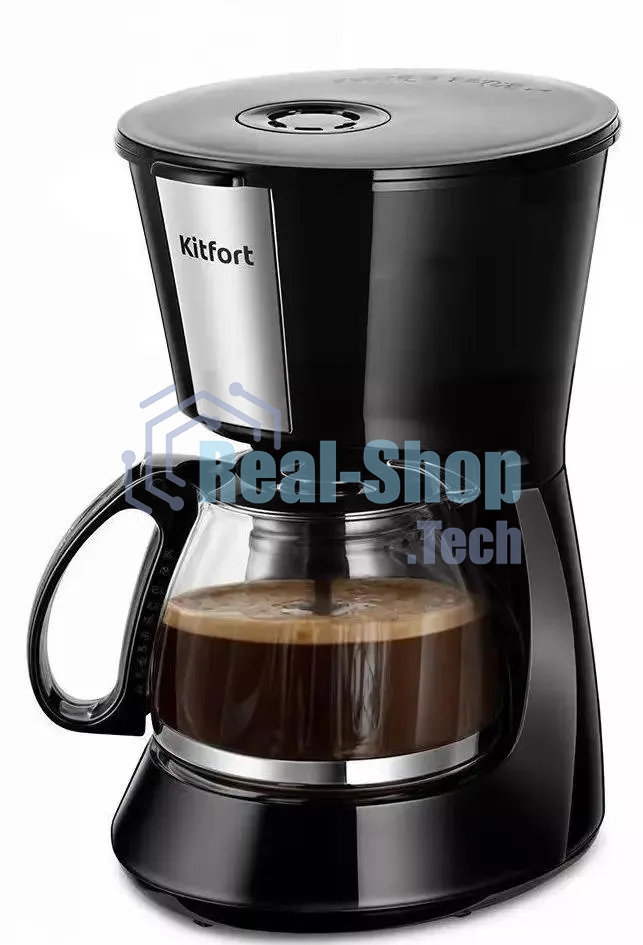Кофеварка капельная Kitfort КТ-7260 черный/нержавеющая сталь, исп. кофе - молотый, 0,6 л, 550 Вт
