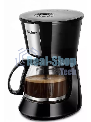Кофеварка капельная Kitfort КТ-7260 черный/нержавеющая сталь, исп. кофе - молотый, 0,6 л, 550 Вт