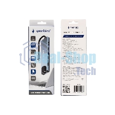 Док-станция Gembird UHB-D3, USB Type-C, USB 2.0, USB 3.1, USB Type-C PD87W, USB Type-C, HDMI, SD/TF, RJ45, USB Type-C