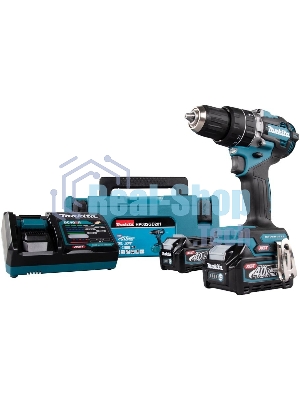 Дрель-шуруповерт Makita HP002GD201, 40 В, 2,5 Ач, 64 Нм, бесщеточный, ударный