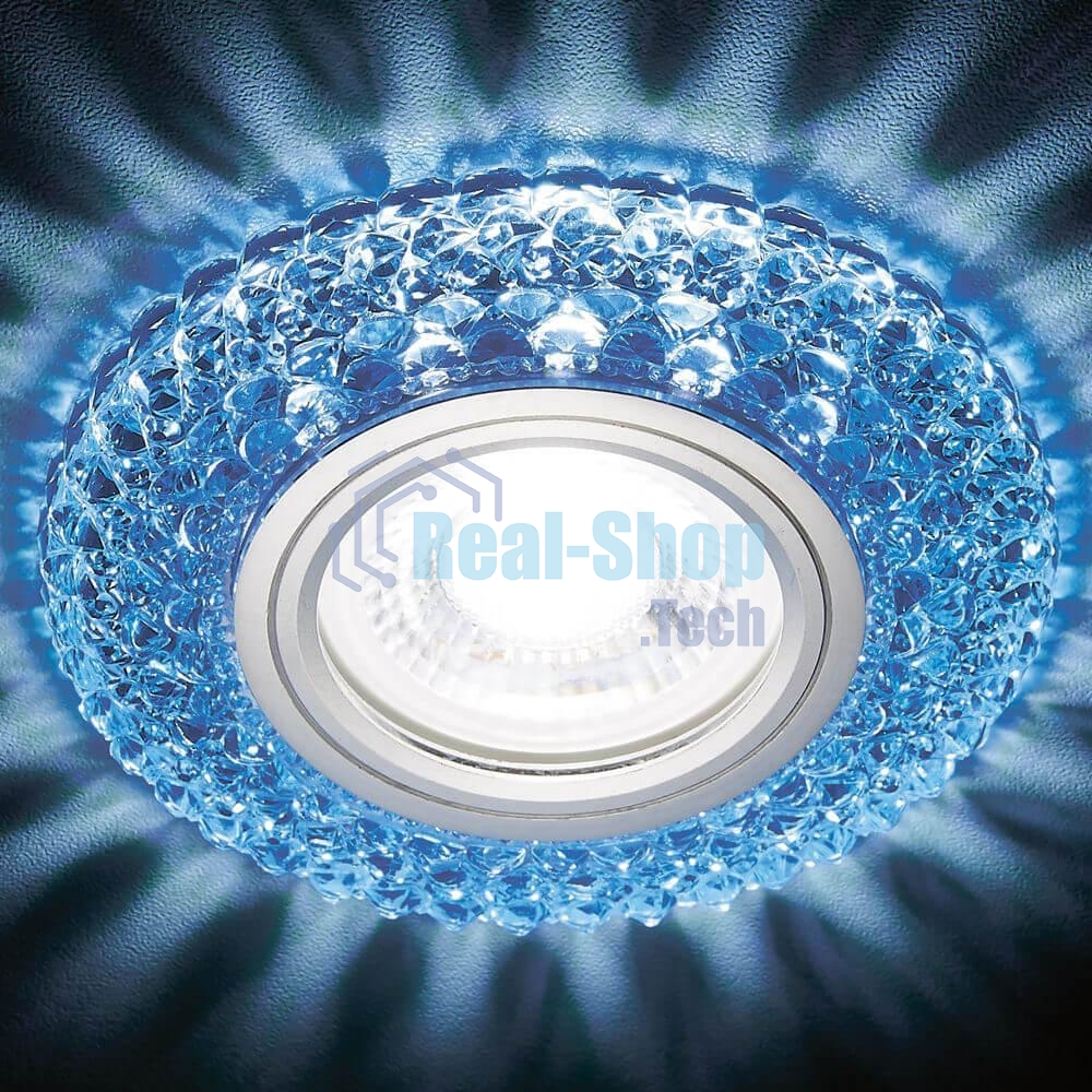 Встраиваемый точечный светильник S291 BL/WH хром/голубой MR16+3W(LED WHITE 4200K)