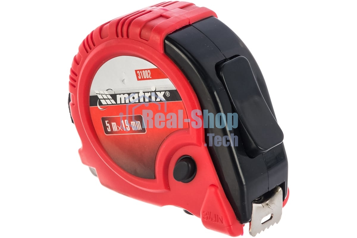 Рулетка Matrix Rubber, 5 м х 19 мм, обрезиненный корпус