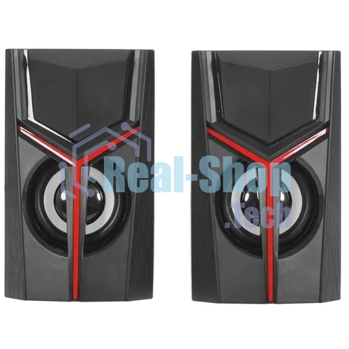 Акустическая система 2.0 Qumo TRON AS007, 10 ВТ, объемное звучание, RGb подсветка, USB/Jack 3,5мм