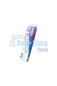 Удлинитель с сетевым фильтром Космос 6х3 м с заземл. 16А IP20 3.5 кВт с предохранителем 3х1 индикатор сети бел.