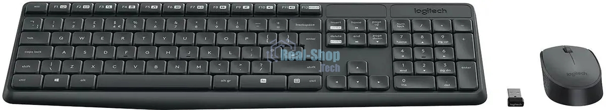 Комплект клавиатура + мышь Logitech MK235 клав:черный мышь:черный USB беспроводная