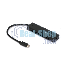 USB-концентратор USB 3.0 Gembird UHB-C424, 4 порта, кабель Type-C 19см, с доп питанием (Type-C)