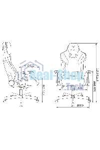 Кресло игровое Knight Thunder 5X черный/голубой эко.кожа крестов. металл