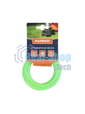 Леска PATRIOT D 2,4 мм L 12 м (звезда, зеленая) 240-12-3, картонный подвес