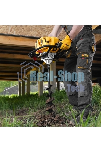 Шнек для грунта Denzel ER-80, диаметр 80 мм, длина 800 мм, соединение 20 мм, съемный нож