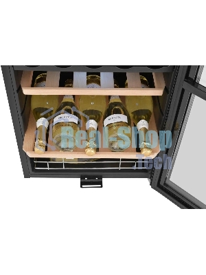 Винный шкаф ZÜGEL ZCWF331DB черный, 88 л, 2 отсека, 33 бут.