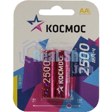 Аккумулятор R6 NI-MN 2500 мАч BP-2 Космос KOCR6NIMH2500MAH2BL (ЦЕНА за 1 аккум., в блистере - 2 шт.)