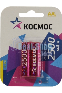 Аккумулятор R6 NI-MN 2500 мАч BP-2 Космос KOCR6NIMH2500MAH2BL (ЦЕНА за 1 аккум., в блистере - 2 шт.)
