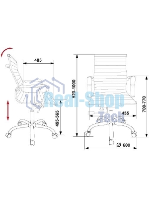 Кресло Бюрократ CH-883-LOW/BLACK черный, экокожа