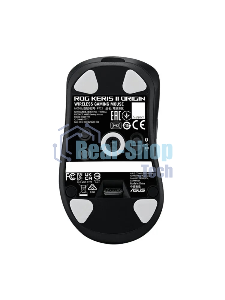 Мышь беспроводная ASUS ROG KERIS II ORIGIN, 54g, Wired, 2.4GHz RF, Bluetooth 5.1, 42K DPI sensor, 5 Prograммable Buttons, Black