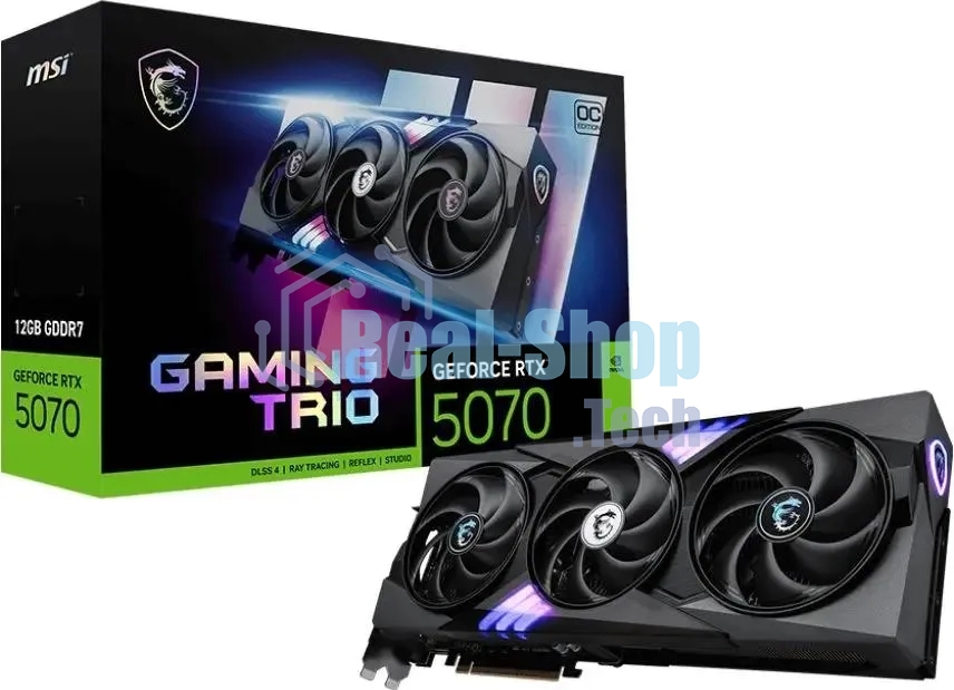 Видеокарта MSI RTX 5070 GAMING TRIO OC 12Gb GDDR7 192bit 3xDP HDMI 3FAN RTL