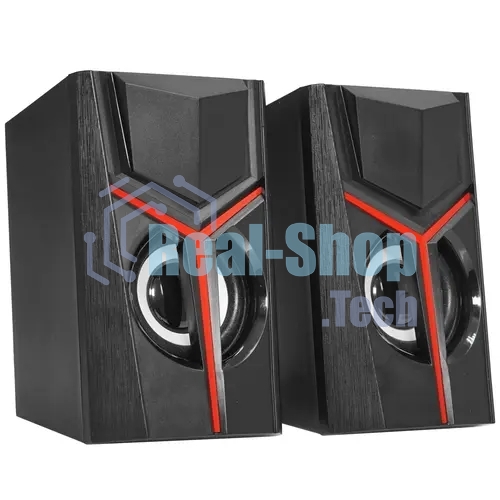 Акустическая система 2.0 Qumo TRON AS007, 10 ВТ, объемное звучание, RGb подсветка, USB/Jack 3,5мм