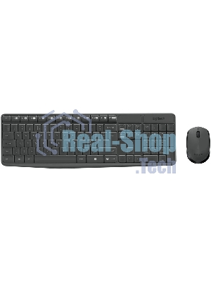 Комплект клавиатура+мышь Logitech MK235 беспроводной, USB, 1000 DPI, серый