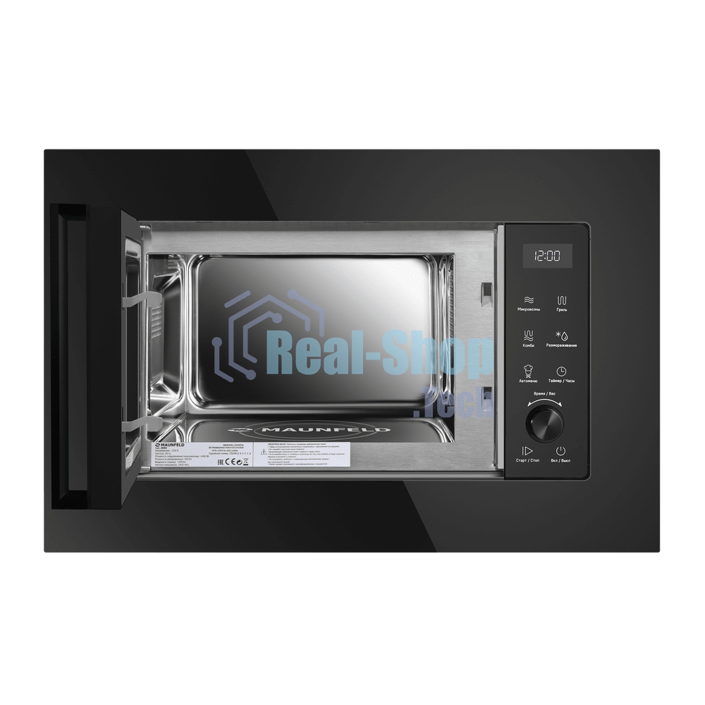 Микроволновая печь встраиваемая Maunfeld JBMO1225FSGB02 черный, 25 л, 900 Вт, переключатели - поворотный механизм/сенсор