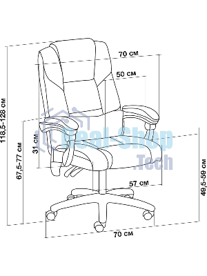 Кресло Cactus CS-CHR-OC04M-WT слоновая кость, экокожа, подголовник