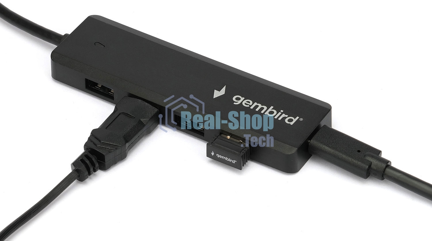 USB-концентратор USB 3.0 Gembird UHB-C424, 4 порта, кабель Type-C 19см, с доп питанием (Type-C)