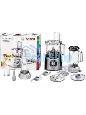 Кухонный комбайн Bosch MCM3501M 800 Вт, Скорости: 2, Блендер 1 л, Чаша 2.3 л, черный/серебристый